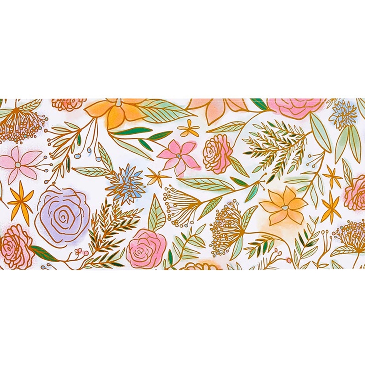 Picture of Slant 10-06301-094 Fabric Party Table Runner - Thimblepress Dried Flowers