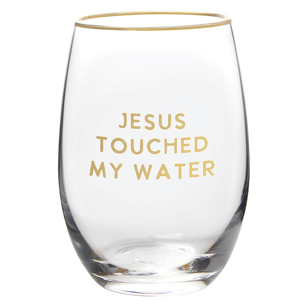 Picture of Santa Barbara Design Studio N0631 17 oz Wine Glass - Jesus Touched My Water
