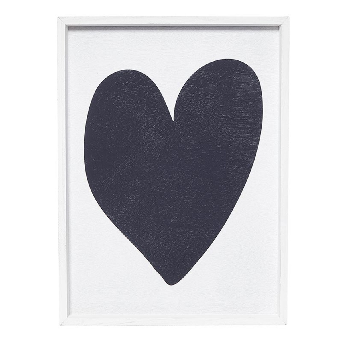 N0964 Wood Sign - Black Heart