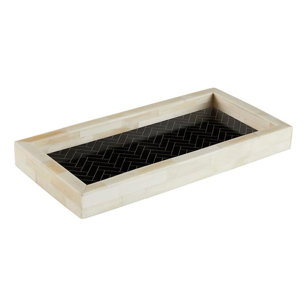 Picture of 47th & Main DMR611 12 x 6 x 1.25 in. Black & White Rectangular Tray&#44; Small