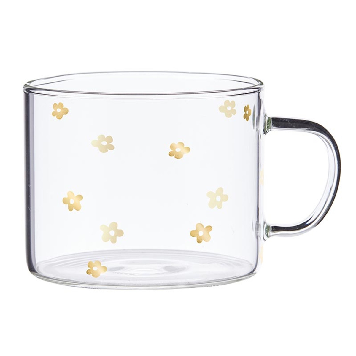 Picture of Santa Barbara Design Studio N0434 16 oz Large Glass Mug - Gold Floral