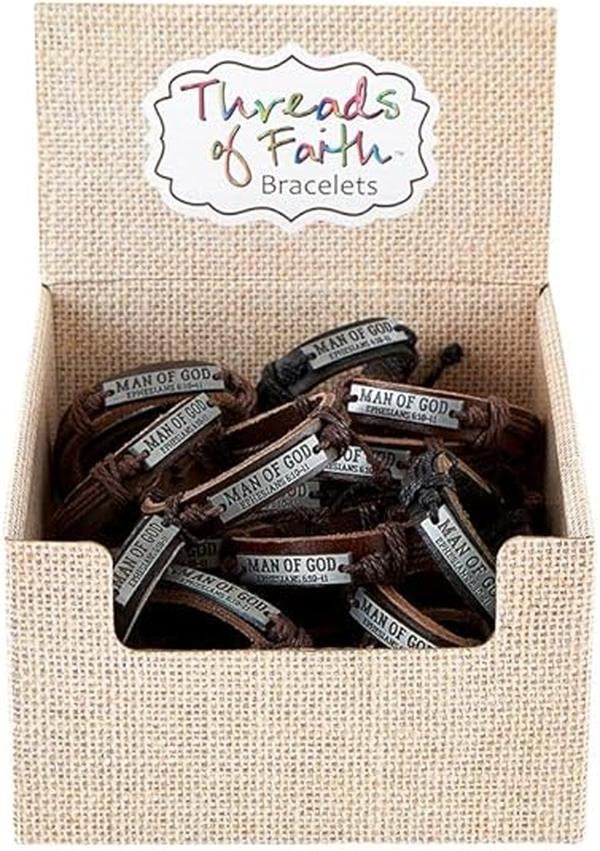 Picture of CB Gift N1432 Threads of Faith & Man of God Devotional Bracelet - 24 Piece