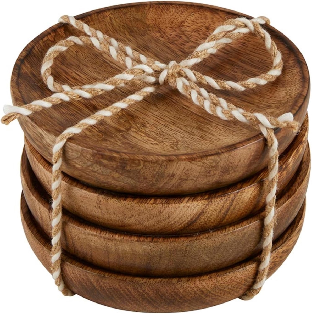 Picture of 47th & Main DMR683 Round Wooden Tray&#44; Large - Set of 4
