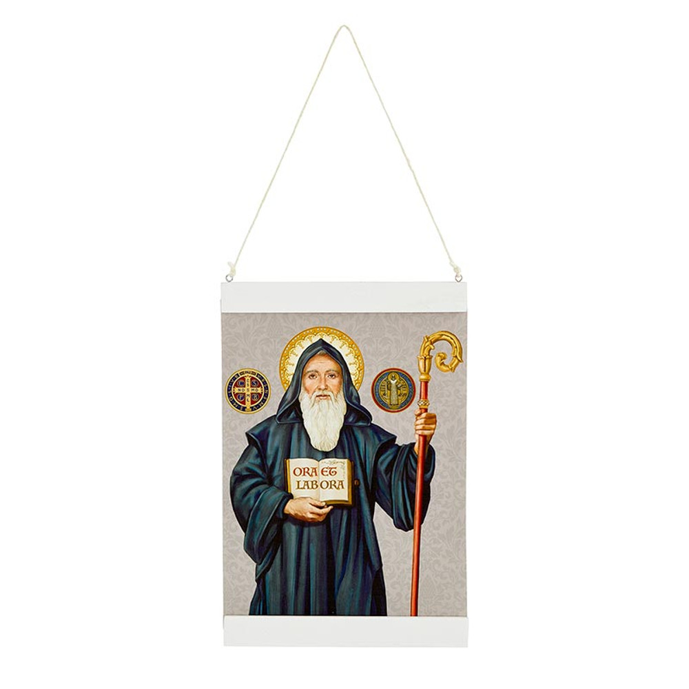 Picture of Christian Brands BK-12883 St. Benedict Wall Canvas - Gray