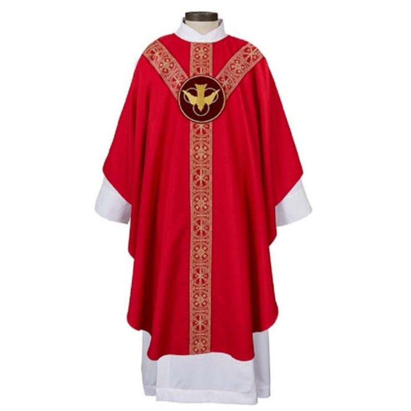G4072RED Porto Venere Collection Red Chasuble with Inner Stole