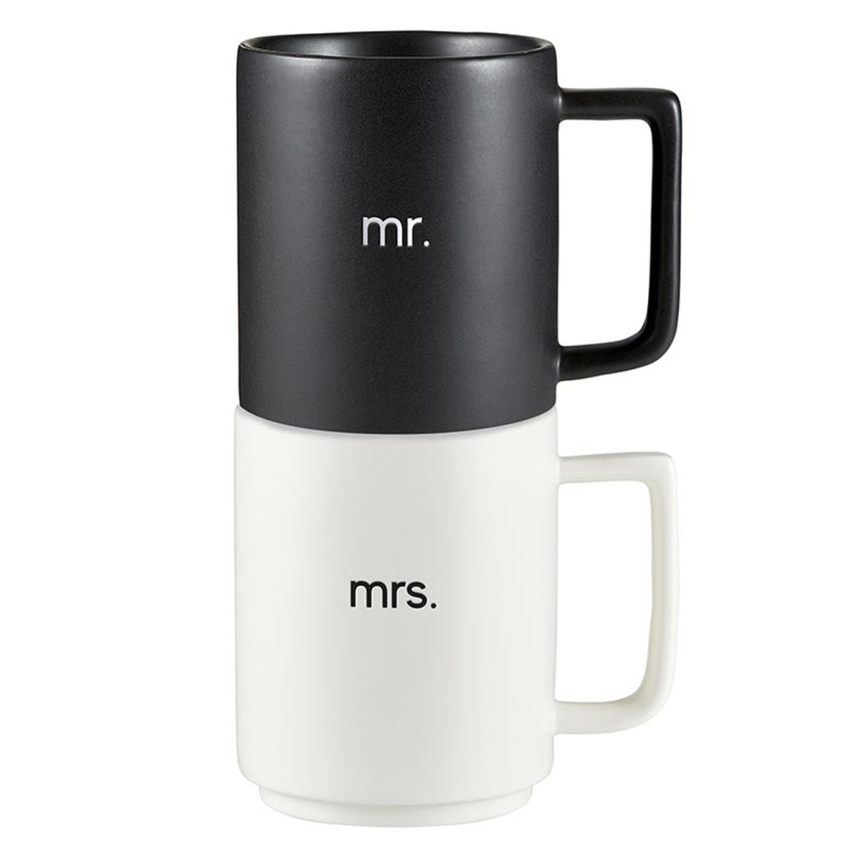 Picture of Santa Barbara Design Studio L1827 4.25 in. Matte Stackable Mug Set - Mr. & Mrs.