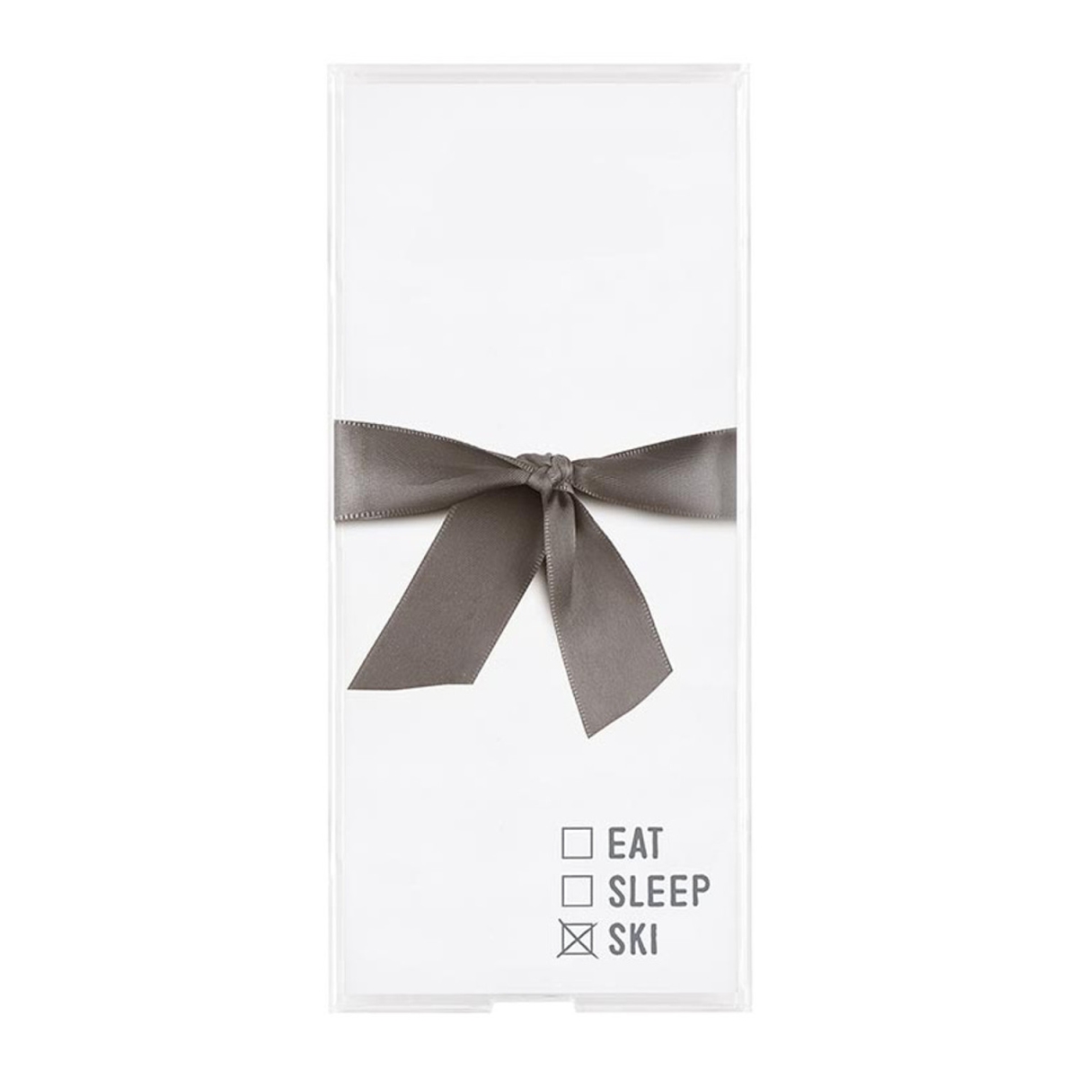 Picture of Santa Barbara Design Studio L6843 4 x 9 in. Face to Face Acrylic Notepaper&#44; Eat. Ski. Sleep.