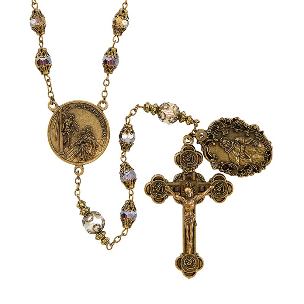 L6396 Vintage Rosary - St. Peregrine