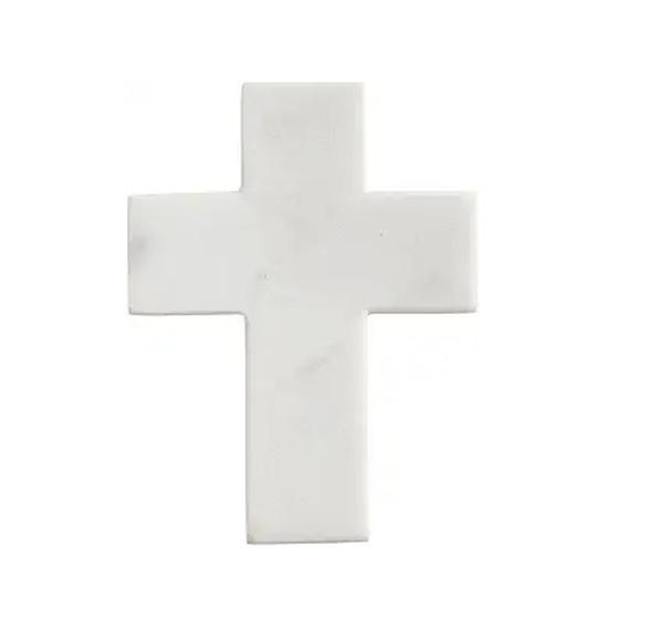 Picture of 47th & Main DMR003 White Marble Cross