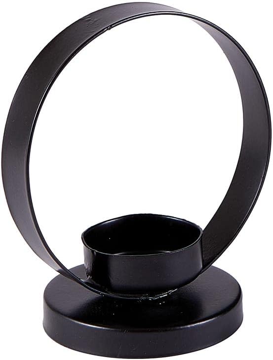 Picture of 47th & Main DMR093 Black Round Candle Holder&#44; Small