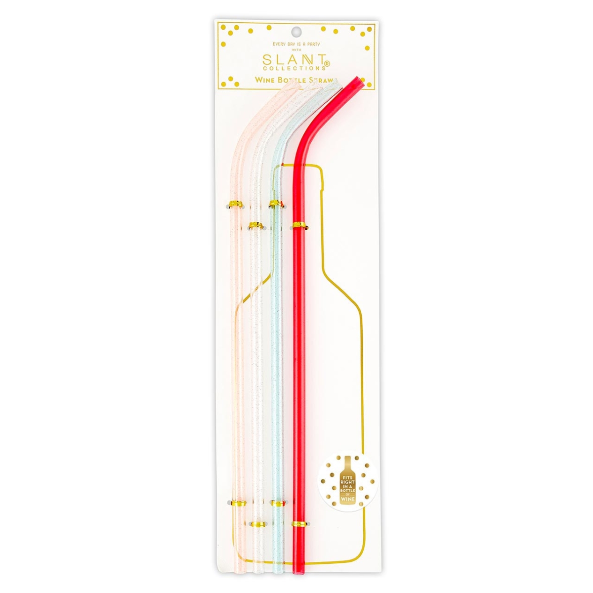 Picture of Slant 10-07020-045 15 in. Whole Bottle Straws - Holiday