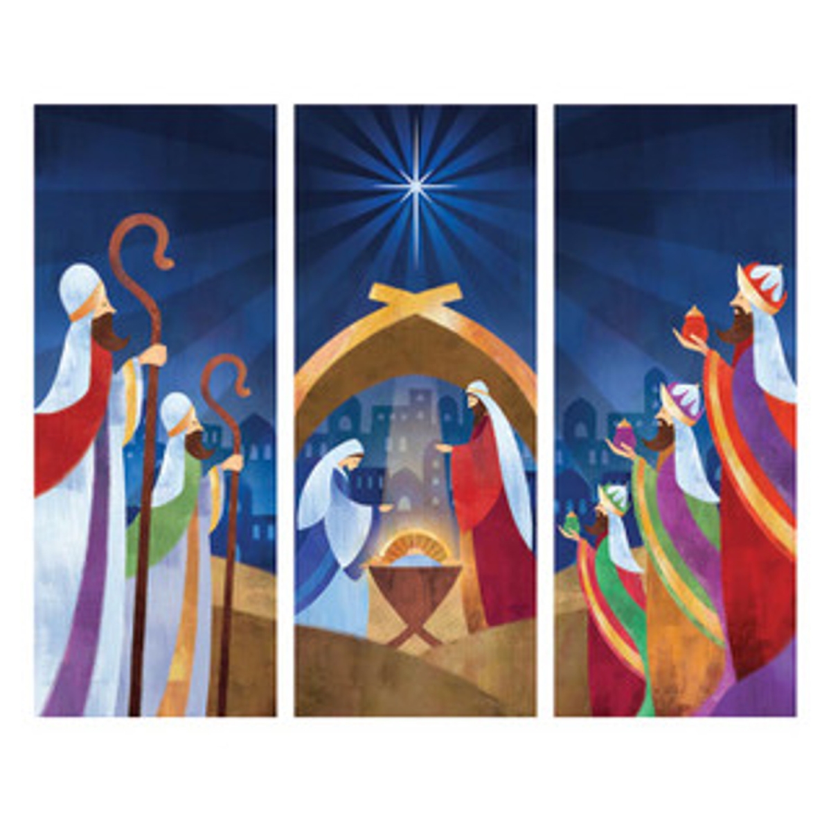J6574 Adore Him Nativity X-Stand Banner - Set of 3