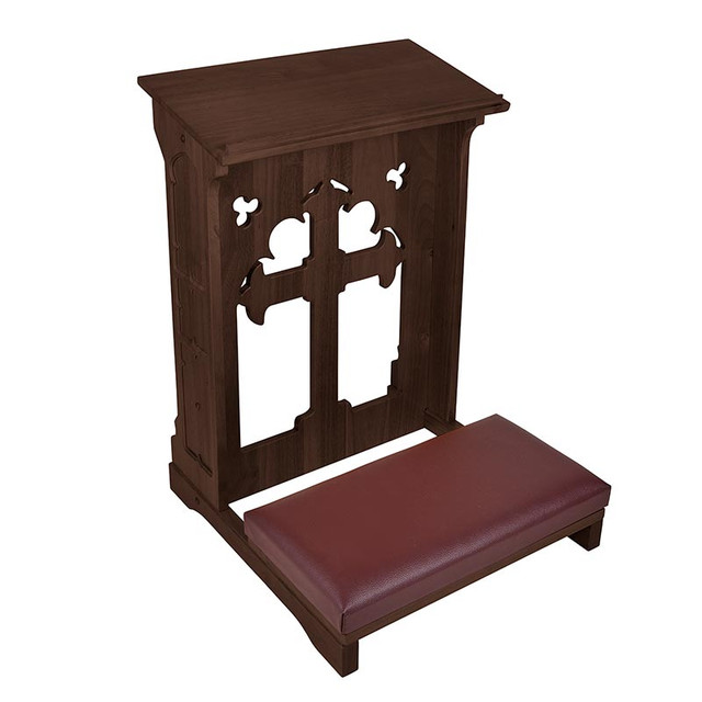 J6016 Holy Cross Kneeler - Walnut