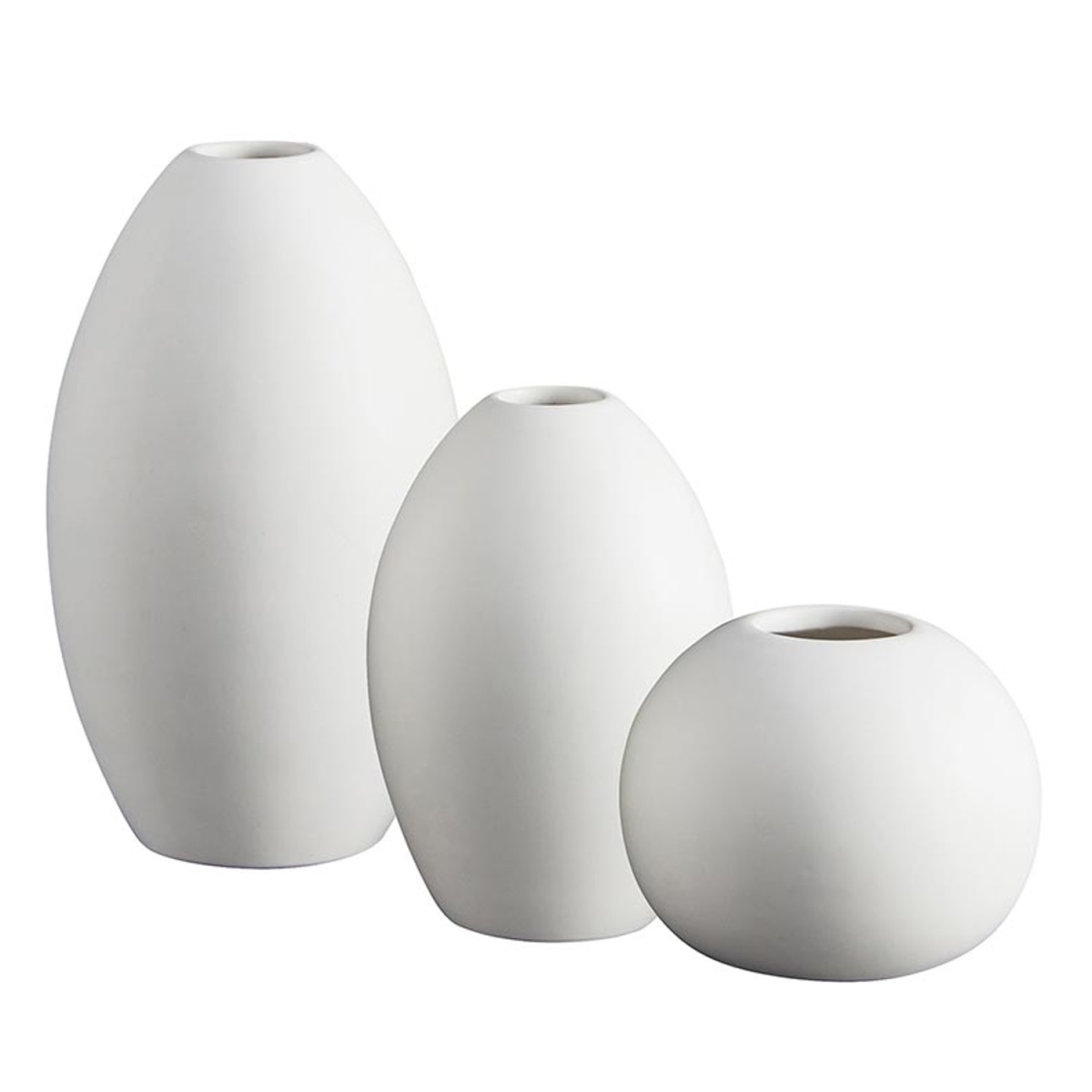 Picture of 47th & Main CMR079 Bisque Matte White Ceramic Vase&#44; Set of 3