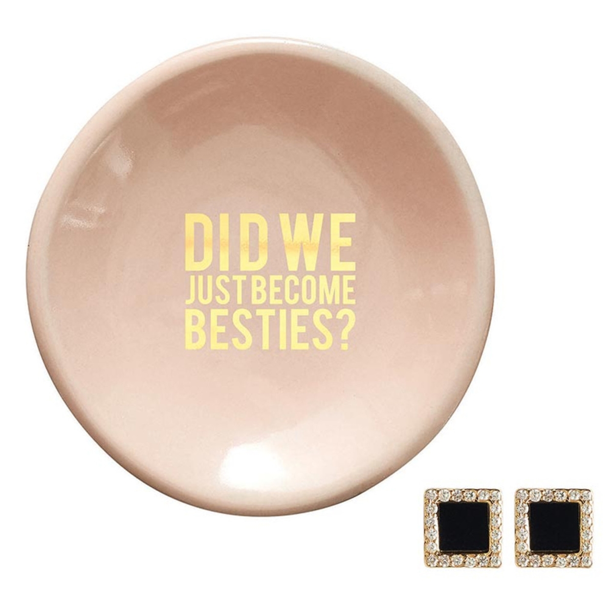 Picture of Santa Barbara Design Studio L1834 Ceramic Ring Dish Tray & Earrings&#44; Besties
