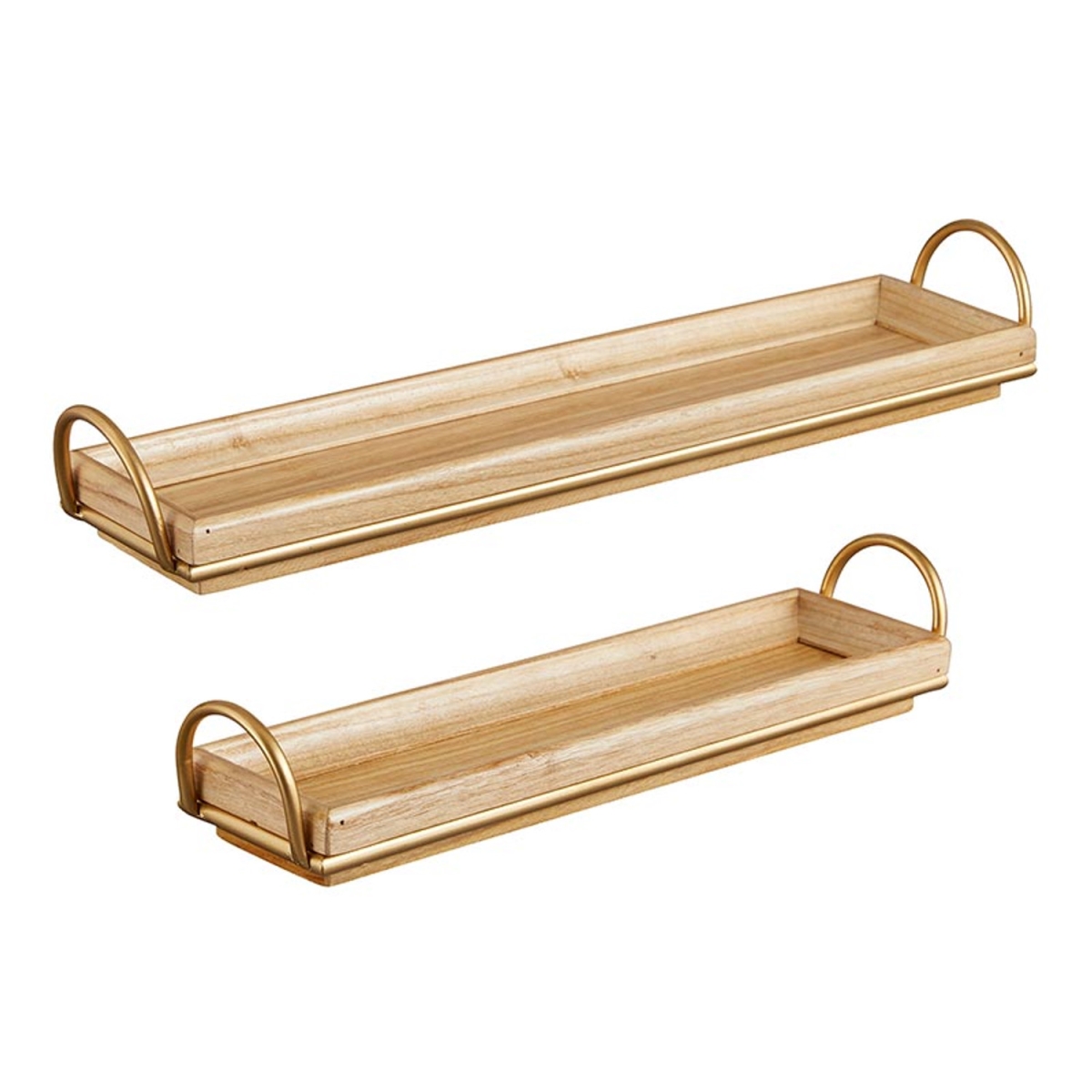Picture of 47th & Main CMR961 Gold Handle Trays&#44; Set of 2