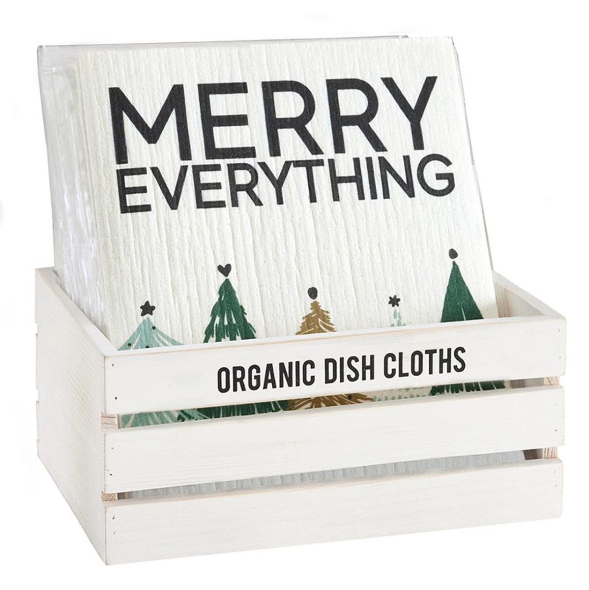 L7364 Filled Display Holiday Organic Dish Cloths - Green