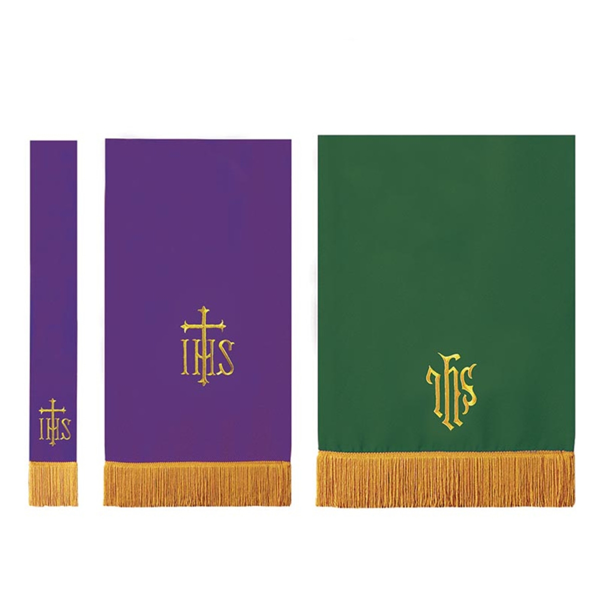 12691MR Asbury Hunter Green & Purple Parament Set - 3 Piece