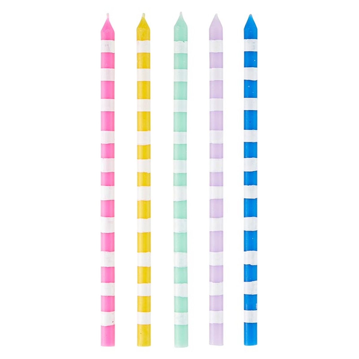 Picture of Slant 10-02812-029 Cake Candles - Celebrate Stripes