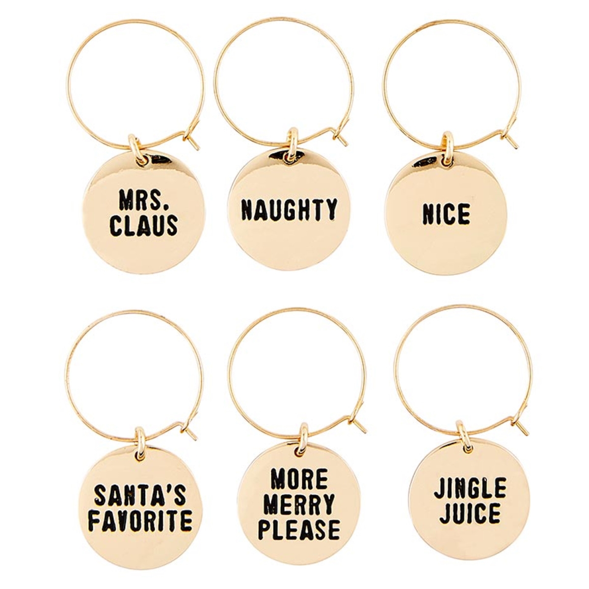 N6175 Holiday Wine Charms in Wood Box, Spirits Bright