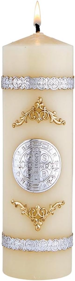 Picture of Will & Baumer N7388 Hand Decorated Devotional Candle&#44; Saint Benedict