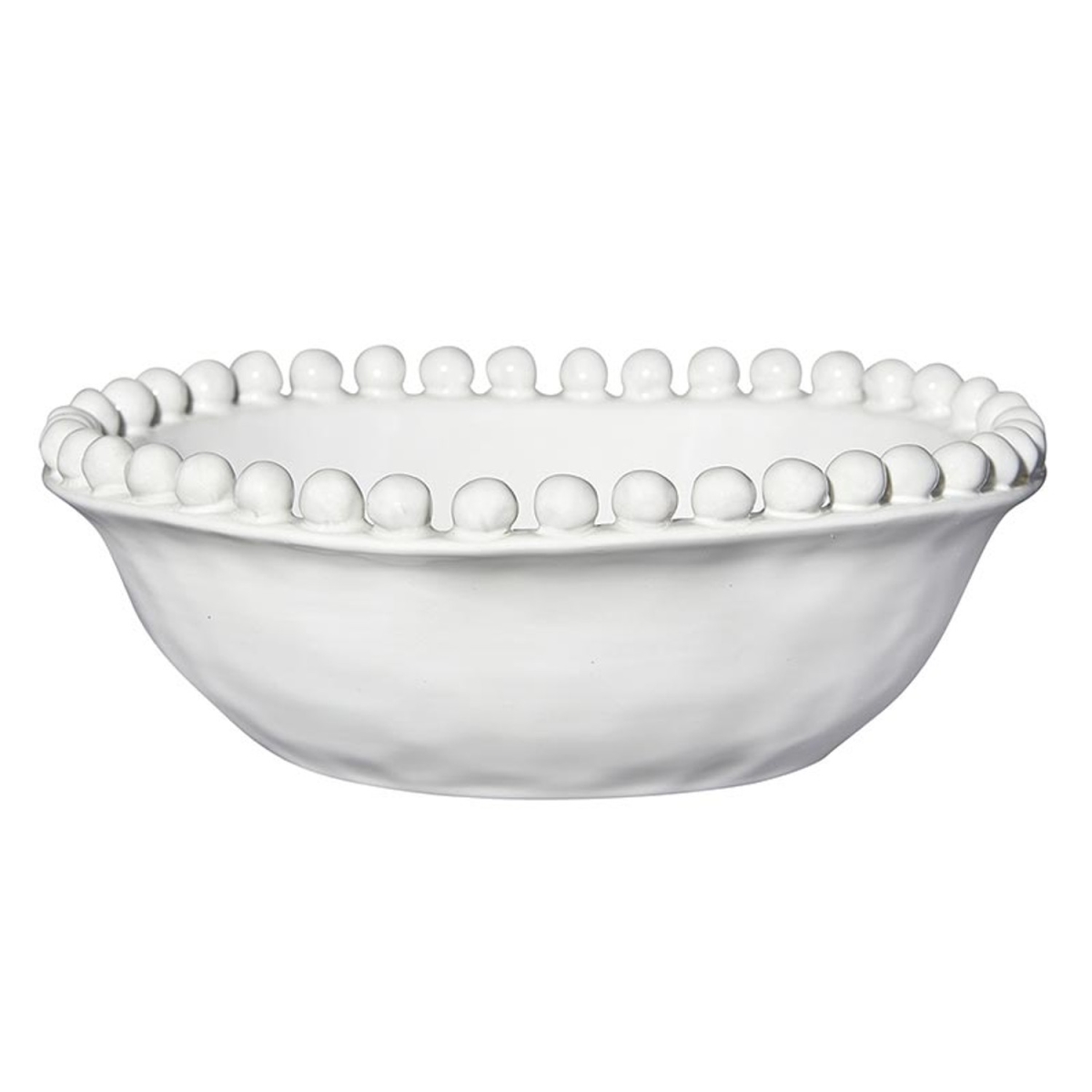 Picture of Santa Barbara Design Studio P2169 8 in. Ceramic White Beaded Bowl