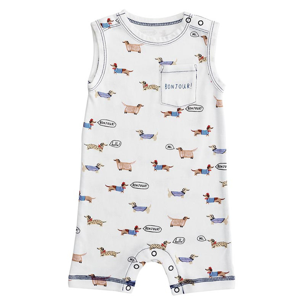 P2759-12 Tank Romper, Bonjour - 6-12 Months