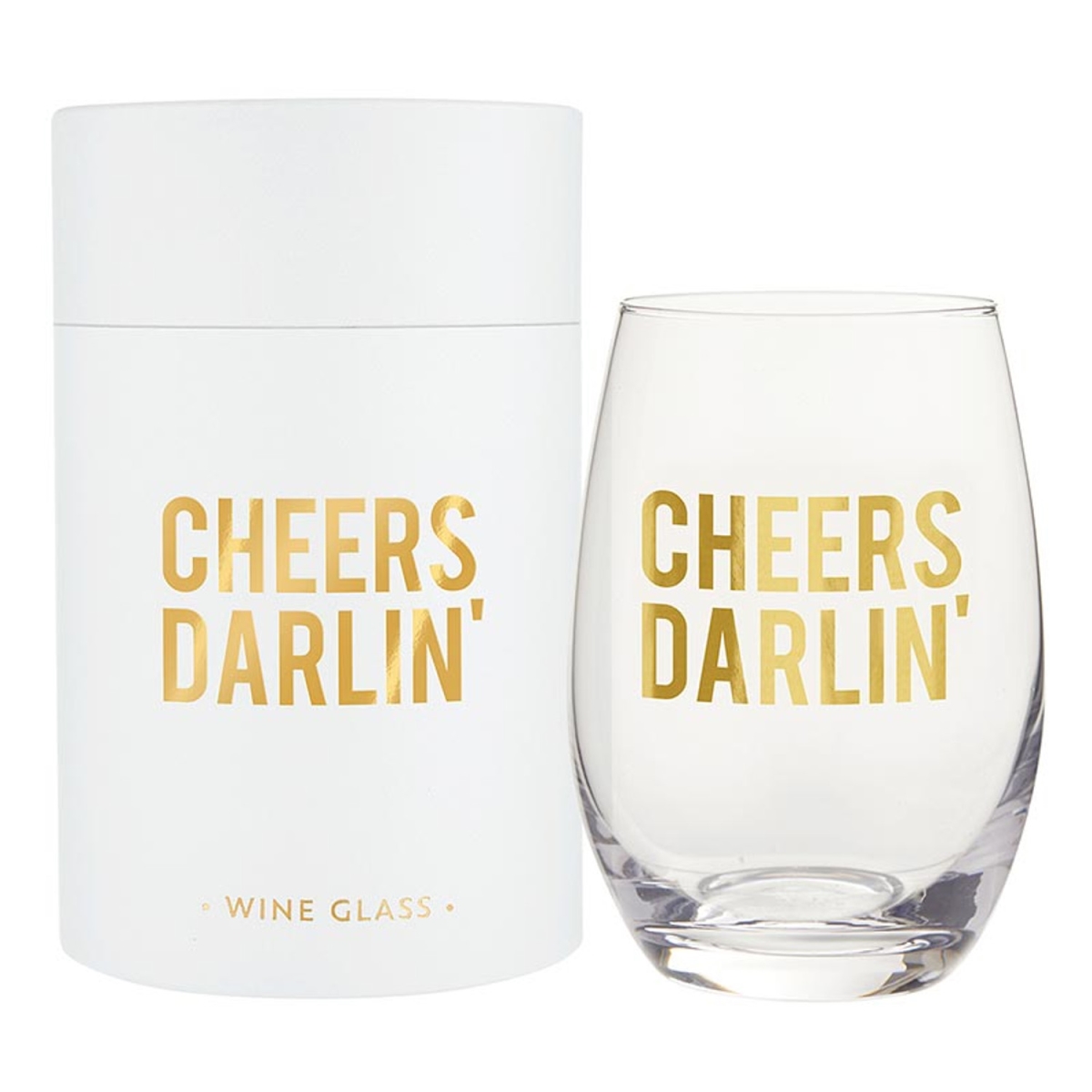 Picture of Santa Barbara Design Studio P6538 17 oz Stemless Wine Glass - Cheers Darling