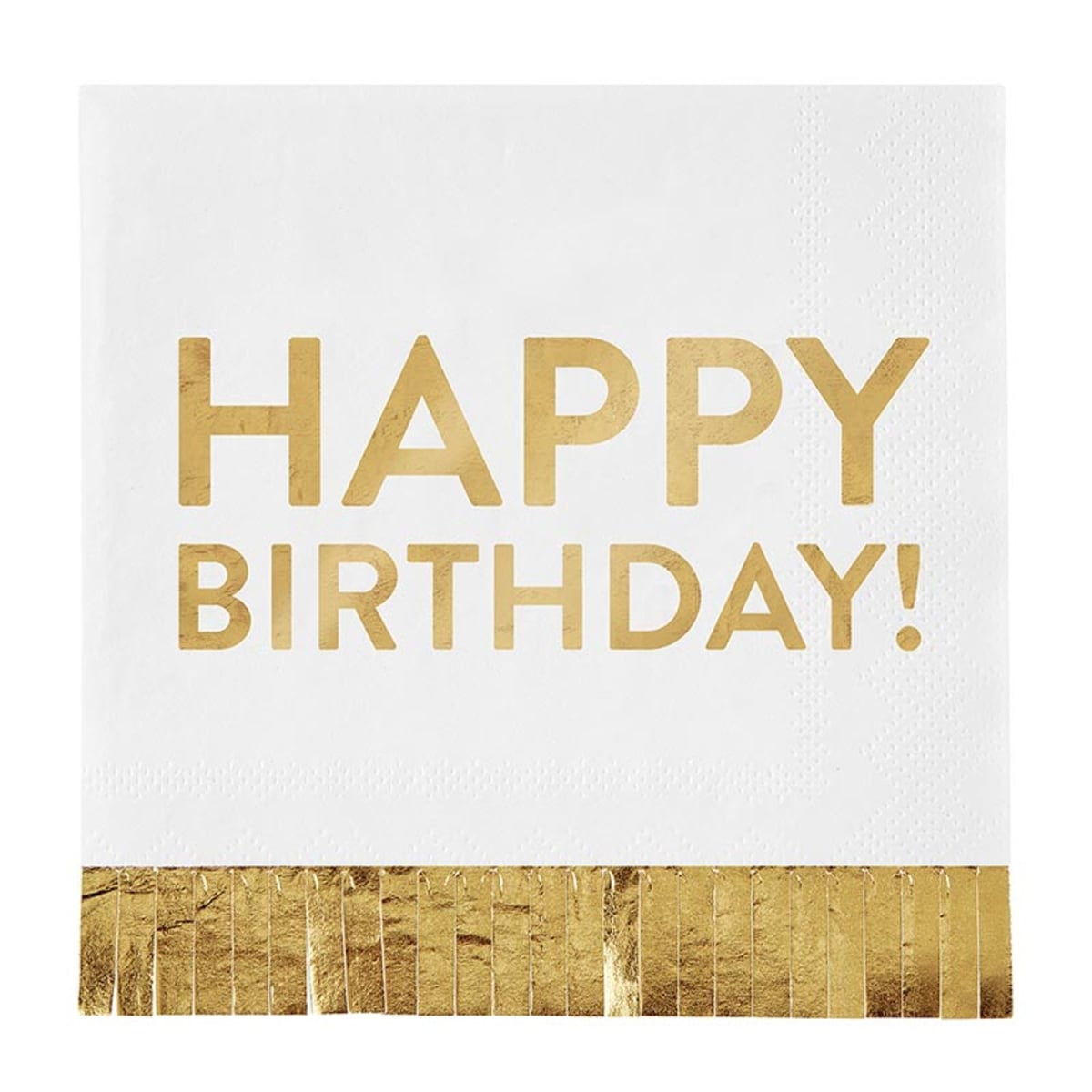 P9033 Foil Fringe Napkins - Happy Birthday