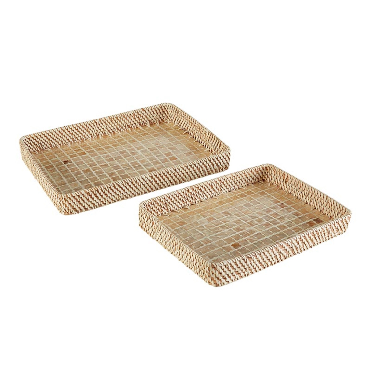 Picture of 47th & Main DMR867 Geometric Inlaid Trays&#44; Set of 2
