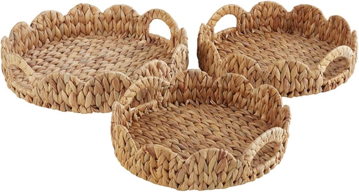Picture of 47th & Main DMR909 Woven Scalloped Trays - Set of 3