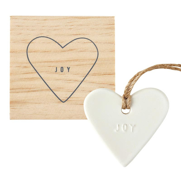 P7053 2 x 2 in. Face to Face Ceramic Ornament - Heart - Joy