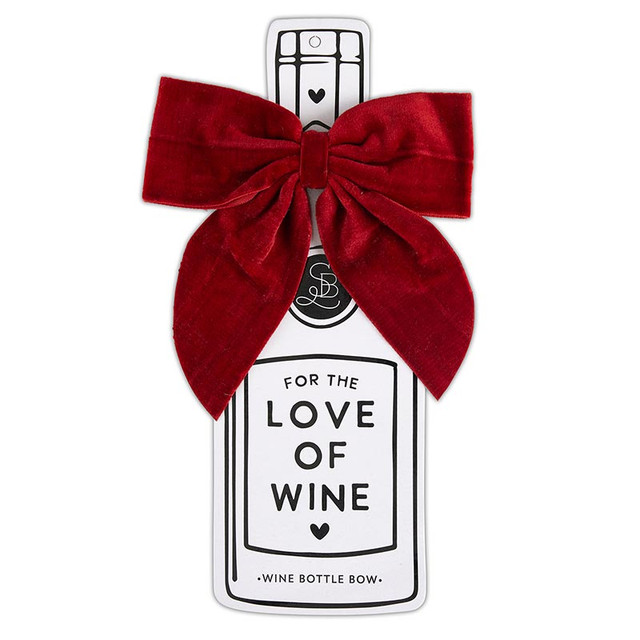 P5761 5.5 x 7 in. Velvet Wine Bottle Bow, Red