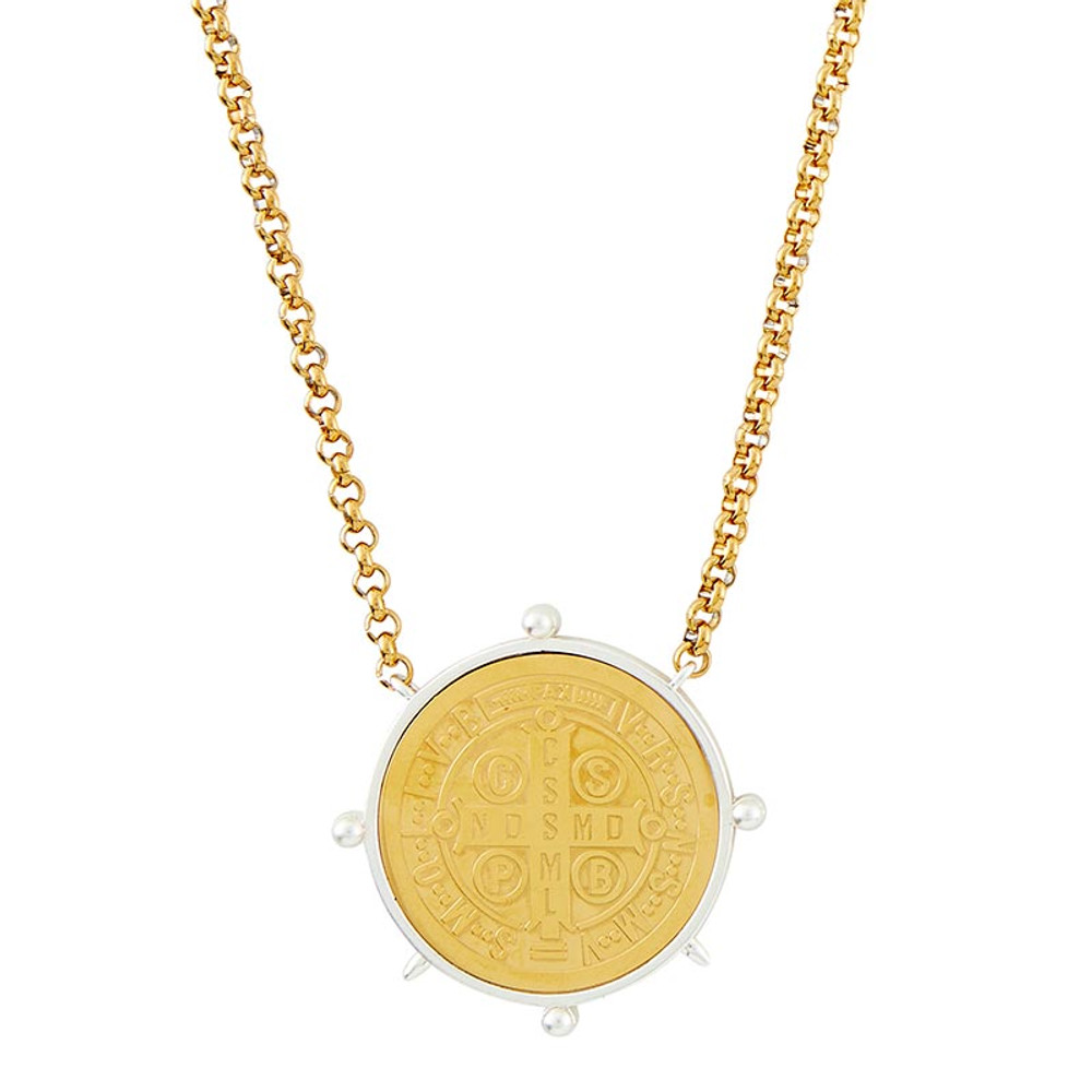 Picture of Christian Brands P7164 Saint Benedict Devotional Necklace