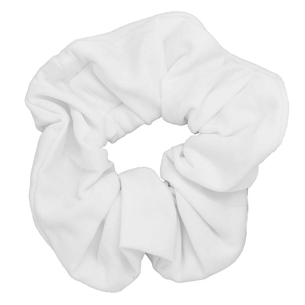 P03100 Single Hair Scrunchie, White