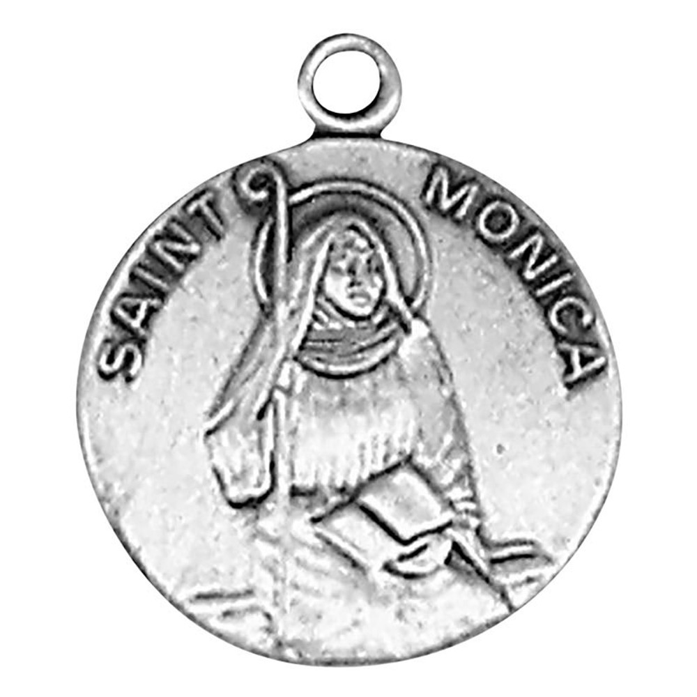 JC-467-1MFT St. Monica Sterling Silver Medal
