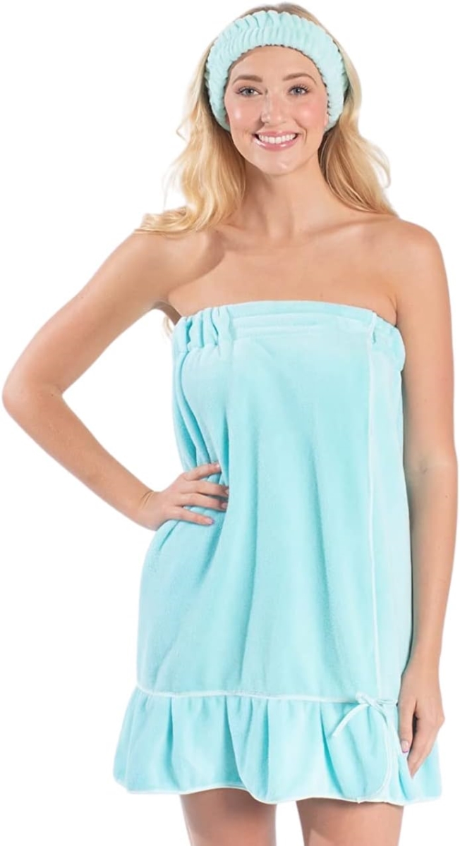 SWRA Plush Spa Wrap, Aqua - One Size
