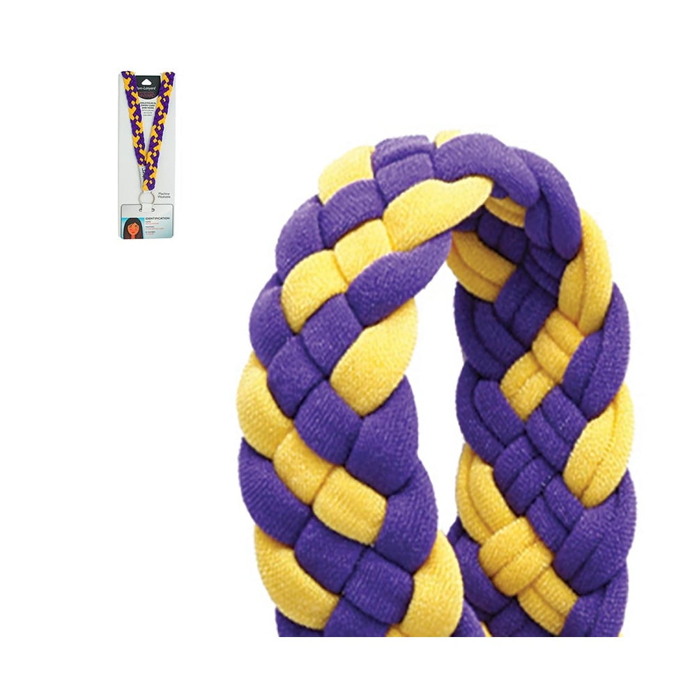 P49335 Pom Lanyard, Purple & Yellow Gold