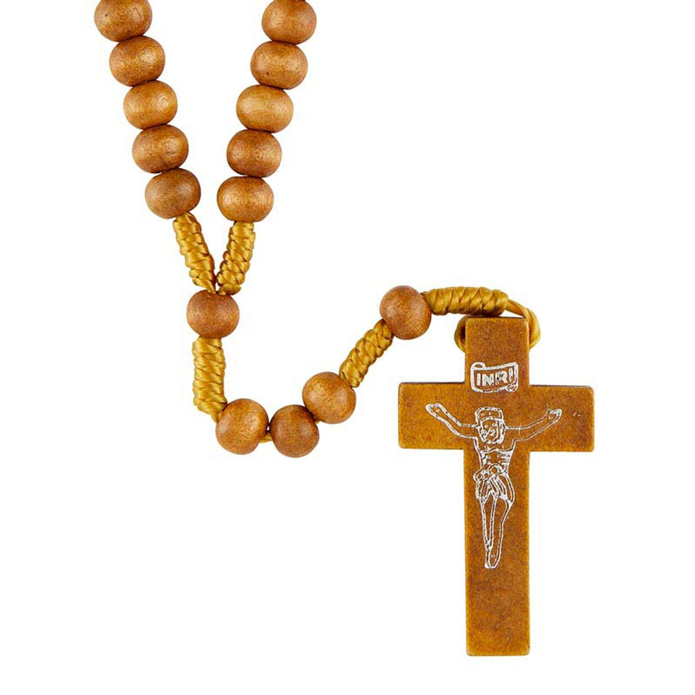 BK-12195 Wood Bead Cord Rosary