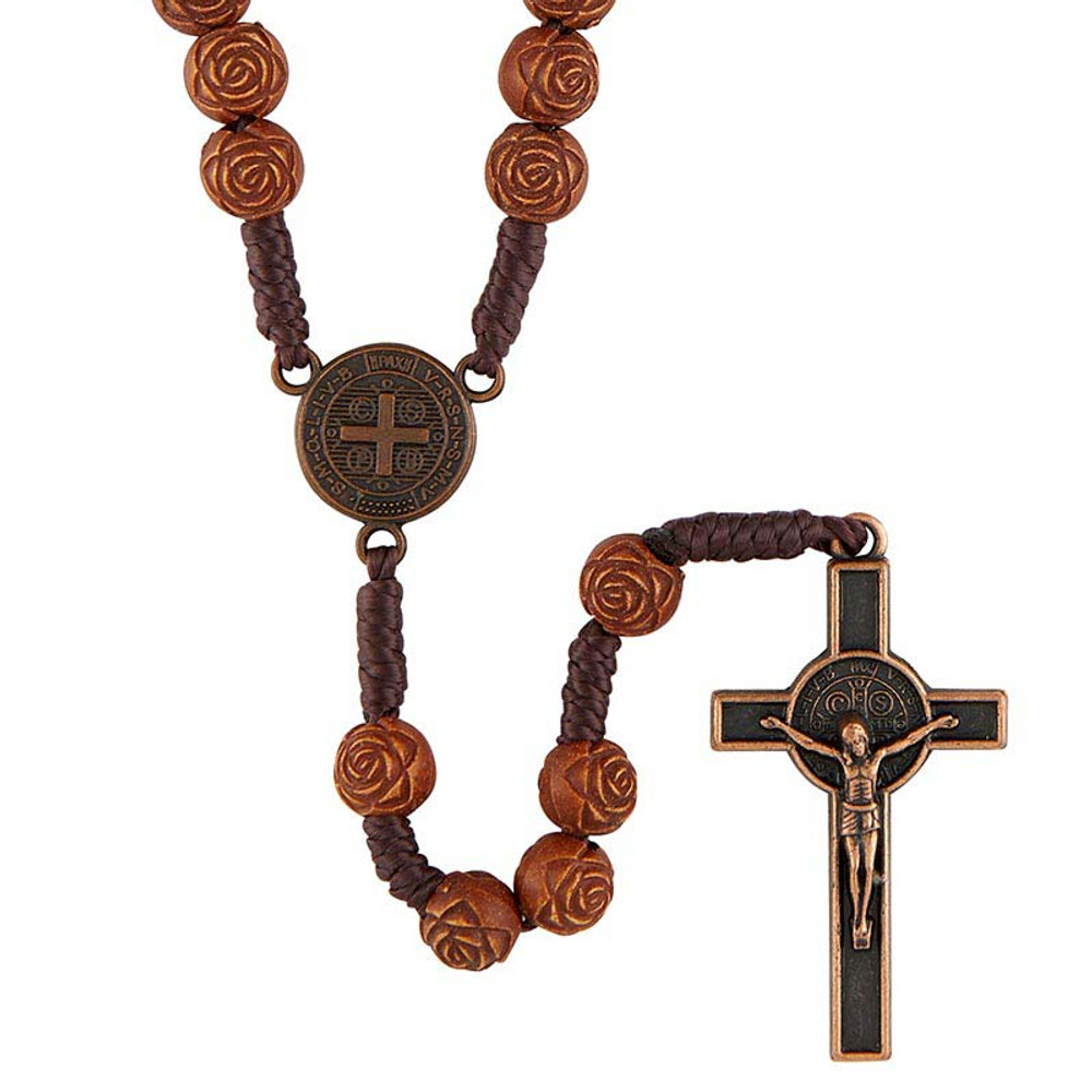 BK-12201 St. Benedict Rose Mold Bead Rosary