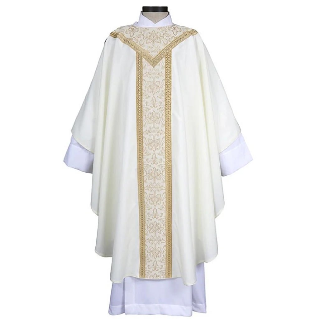 J0107IVY Saint Remy Gothic Chasuble with Inner Stole - Ivory