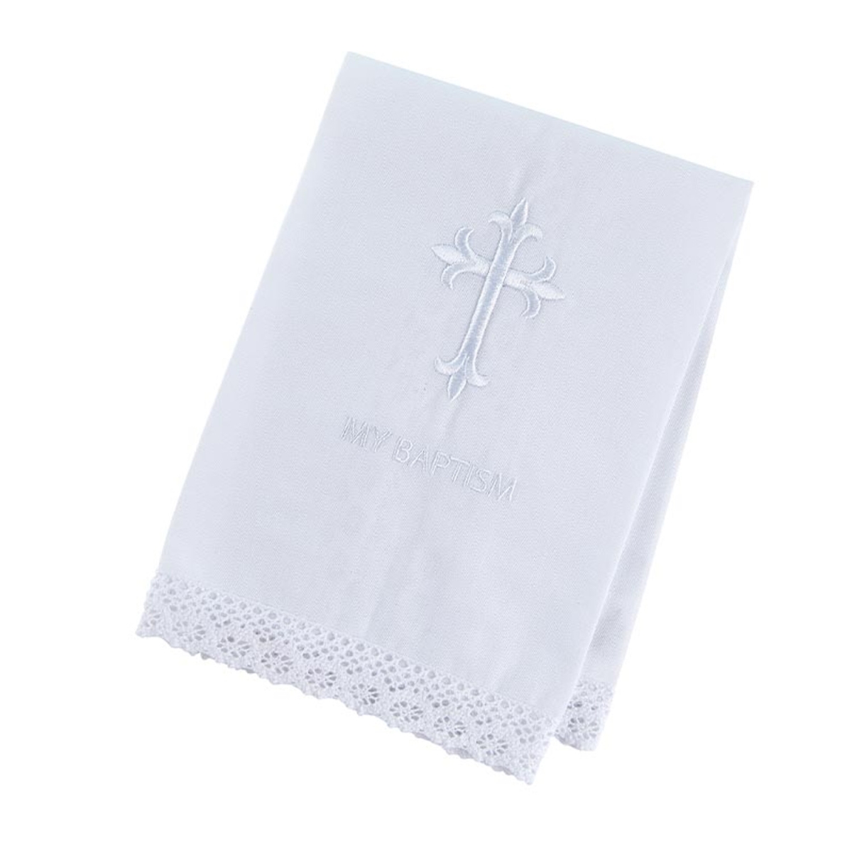 J5409 Cross & Lace Baptismal Towel - Pack of 4