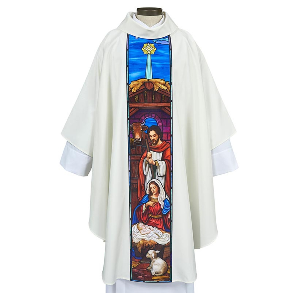 L6438 Stained Glass Nativity Collection Chasuble