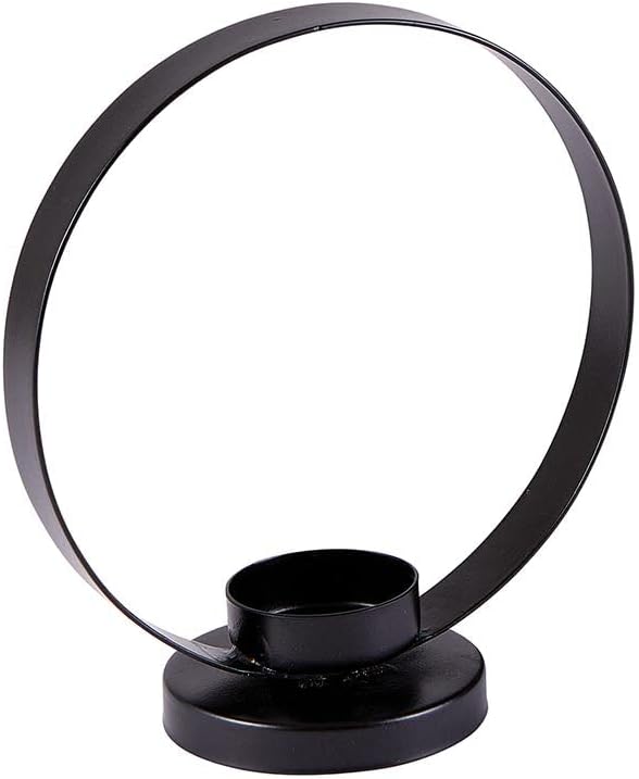 Picture of 47th & Main DMR092 Black Round Candle Holder&#44; Large
