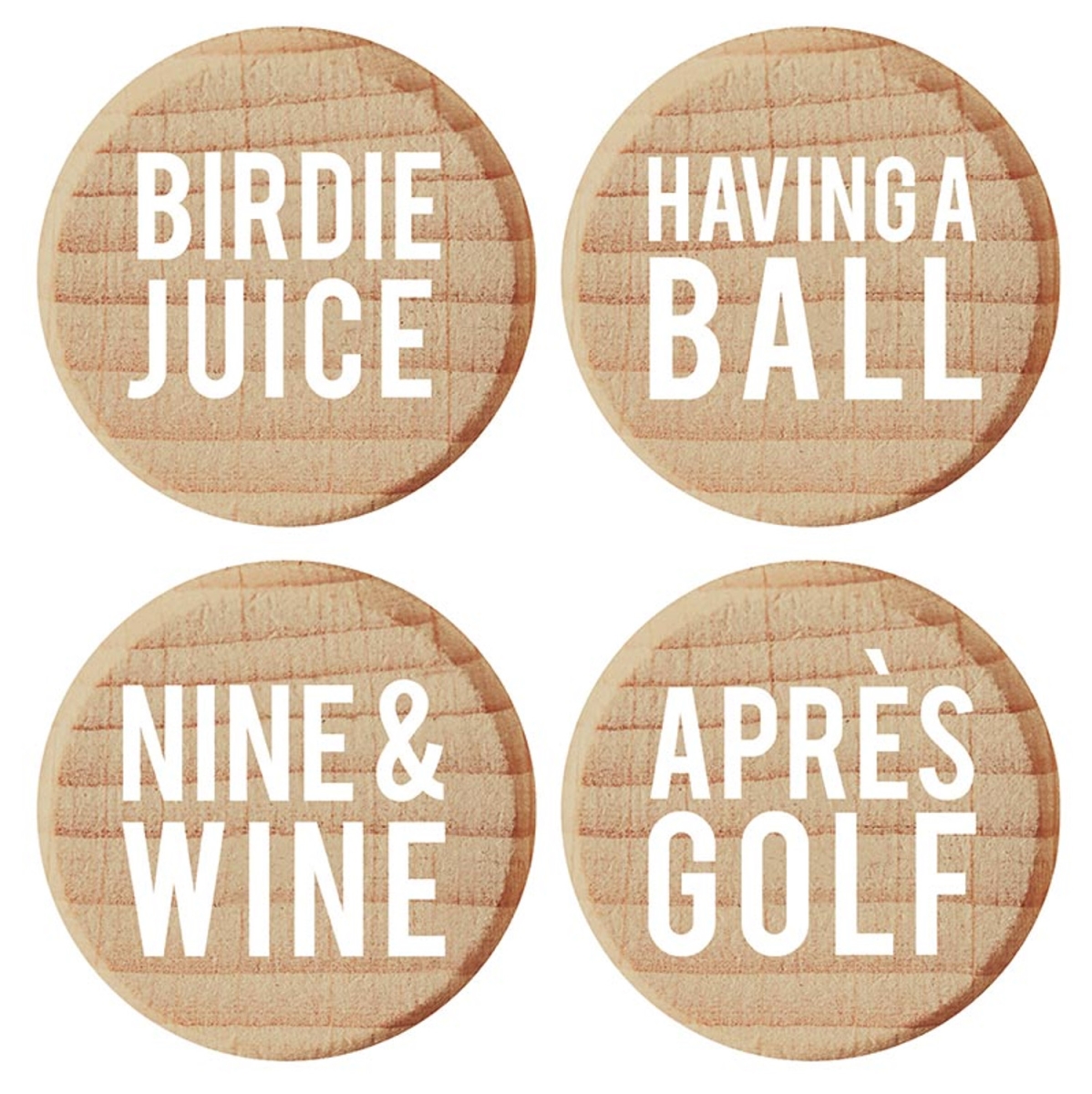 Picture of Slant P9067 Wood Bottle Stoppers - Golf - Pack of 4