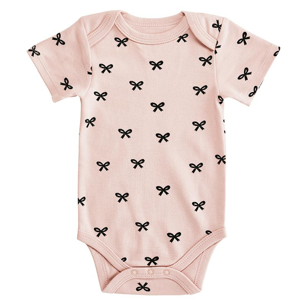 P2743-6 Baby Snapshirt, Pink Bow - 3-6 Months