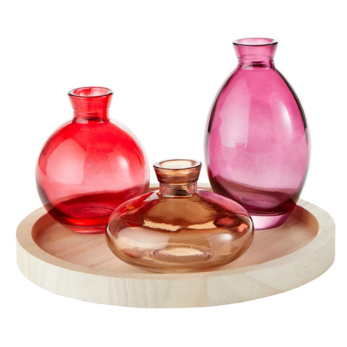 Picture of 47th & Main DMR928 Round Plate Glass Vases&#44; Set of 3