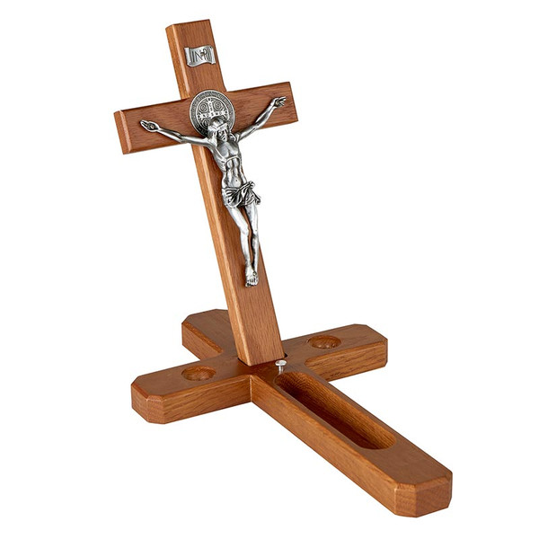 P5181 13 x 5 in. Saint Benedict Sick Call Crucifix Set