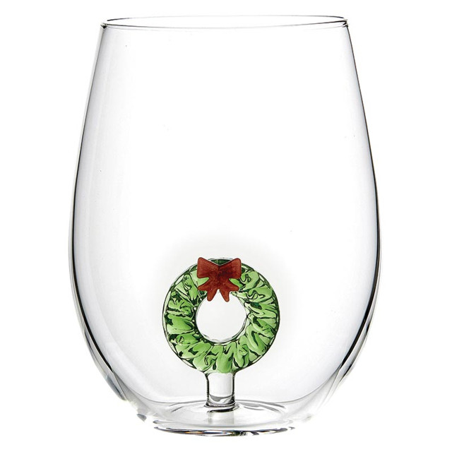 Picture of Slant P7730 Figurine Wine Glass - Wreath