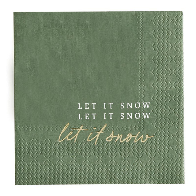 P6563 5 in. sq. Cocktail Napkins - Let It Snow